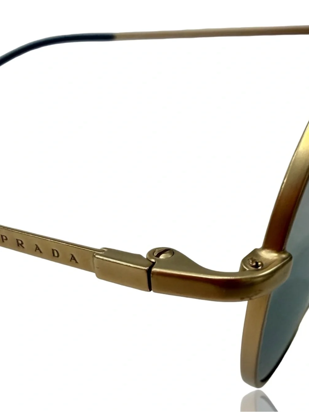 Prada Gold Tone Metal Eyewear Temple